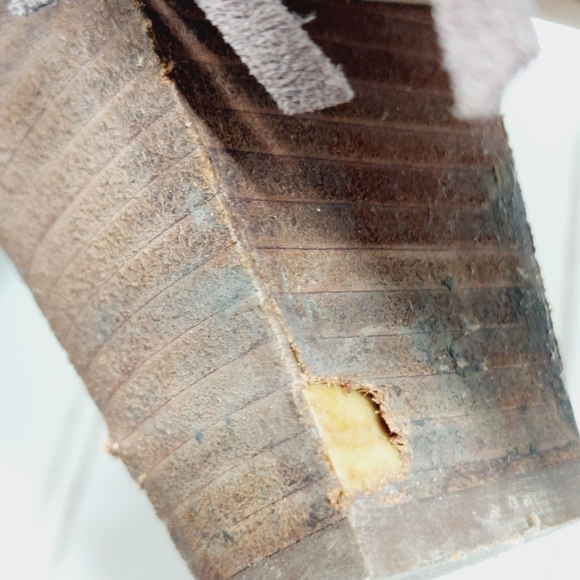 Steve Madden Ohio Ponncho Taupe Tan Suede Fringe Block Heel Ankle Boots F293 - Picture 12 of 13